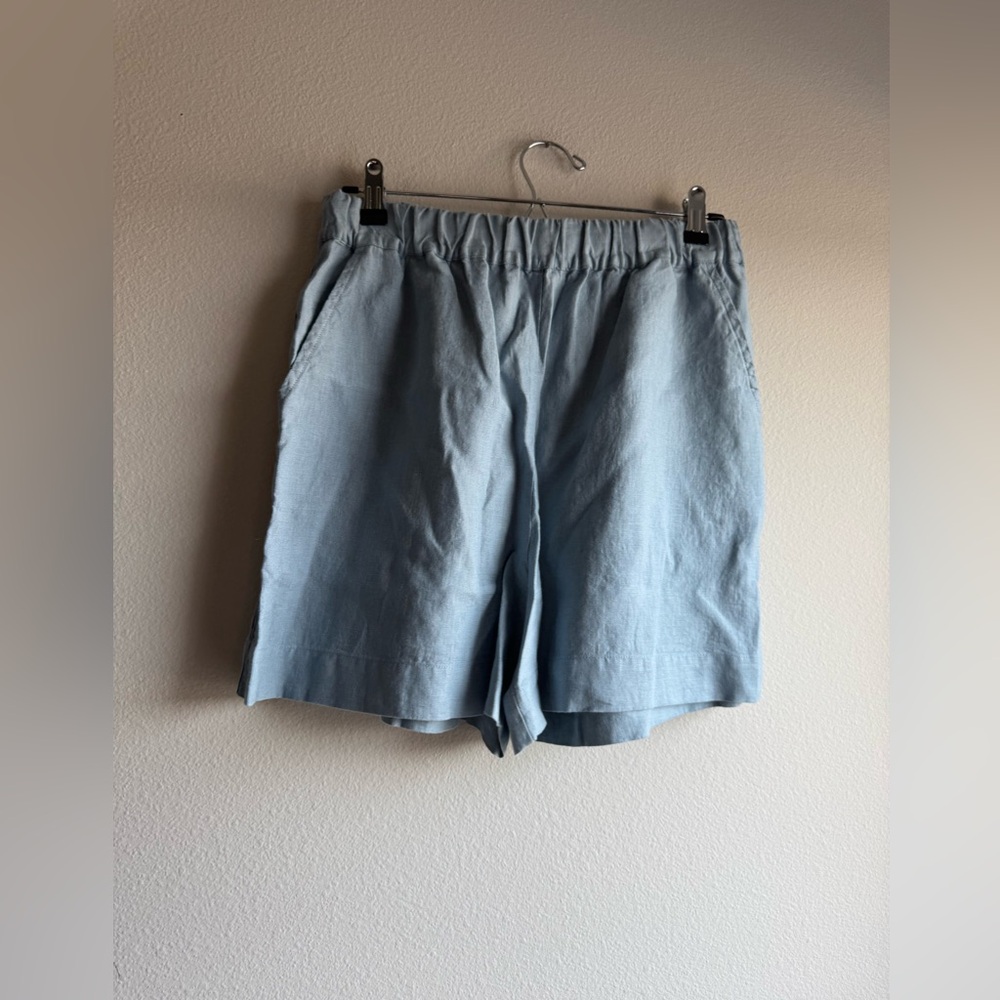 NWT Linen Tales Allure Linen Hip-Hop Shorts Blue Preppy Natural Fibers Large - Picture 3 of 5